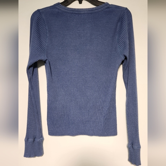 Aerie Blue Ribbed Long Sleeve Top - Picture 2 of 3